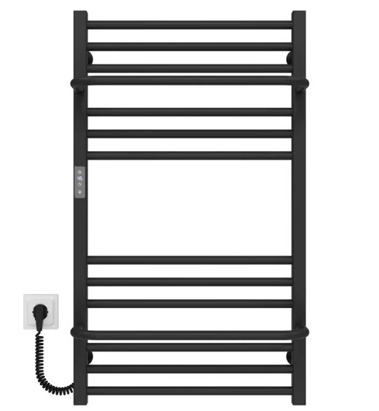 Електрична сушарка для рушників Deffi Sigma П14 500х900 ліве підключення JD04 чорний A.SI.90.50.14.E.B.L.2