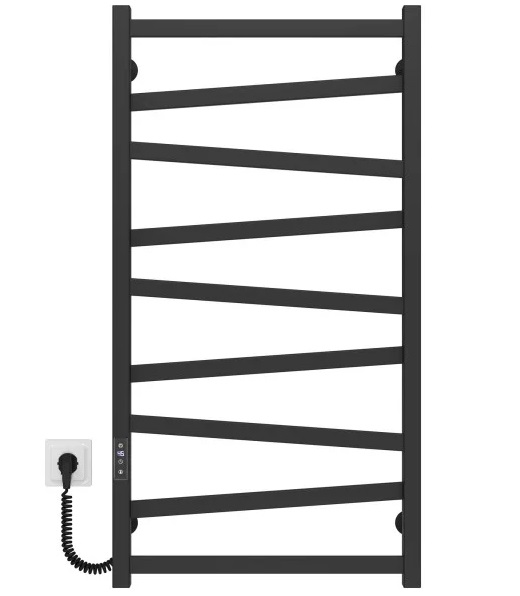 Електрична сушарка для рушників Deffi Alpha П9 500х1000 ліве підключення JD04 чорний A.AL.100.50.9.E.B.L.2