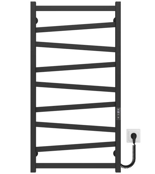 Електрична сушарка для рушників Deffi Alpha П9 500х1000 праве підключення JD04 чорний A.AL.100.50.9.E.B.R.2