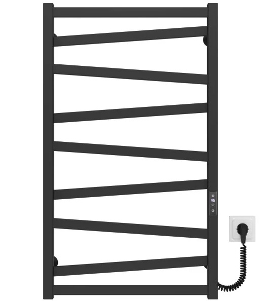 Електрична сушарка для рушників Deffi Alpha П9 500х900 праве підключення JD04 чорний A.AL.90.50.9.E.B.R.2