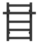 Полотенцесушитель водяной Deffi Nicolе П5 300х500 боковое левое подключение черный A.NI.50.30.5.B.B