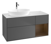 Тумба под раковину Villeroy & Boch Finion 120х50,1 см с подсветкой МДФ антрацит матовый лак/стекло белое матовое G811GNGK