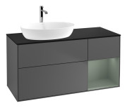 Тумба под раковину Villeroy & Boch Finion 120х50,1 см с подсветкой МДФ антрацит матовый лак/стекло черное матовое F812GMGK