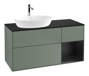 Тумба под раковину Villeroy & Boch Finion 120х50,1 см с подсветкой МДФ оливковый матовый лак/стекло черное матовое F812PDGM