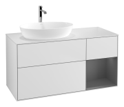 Тумба под раковину Villeroy & Boch Finion 120х50,1 см с подсветкой МДФ белый матовый лак/стекло белое матовое G811GKMT