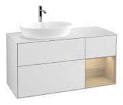 Тумба під раковину Villeroy & Boch Finion 120х50,1 см із підсвічуванням МДФ білий матовий лак/скло біле матове F811PCMT