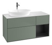 Тумба под раковину Villeroy & Boch Finion 120х50,1 см с подсветкой МДФ оливковый матовый лак/стекло белое матовое F811PDGM