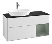 Тумба під раковину Villeroy & Boch Finion 120х50,1 см із підсвічуванням МДФ білий матовий лак/скло чорне матове F812GMMT