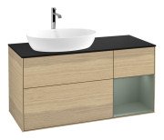 Тумба под раковину Villeroy & Boch Finion 120х50,1 см с подсветкой МДФ шпон дуба/стекло черное матовое F812GMPC