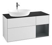 Тумба під раковину Villeroy & Boch Finion 120х50,1 см із підсвічуванням МДФ білий матовий лак/скло чорне матове F812HGMT