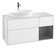 Тумба під раковину Villeroy & Boch Finion 120х50,1 см із підсвічуванням МДФ білий глянцевий лак/скло біле матове G811GKGF