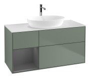 Тумба под раковину Villeroy & Boch Finion 120х50,1 см с подсветкой МДФ оливковый матовый лак/стекло белое матовое G821GKGM