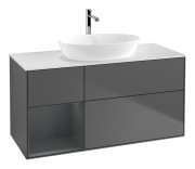 Тумба под раковину Villeroy & Boch Finion 120х50,1 см с подсветкой МДФ антрацит матовый лак/стекло белое матовое G821HGGK