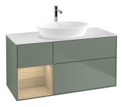 Тумба под раковину Villeroy & Boch Finion 120х50,1 см с подсветкой МДФ оливковый матовый лак/стекло белое матовое G821PCGM