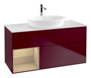 Тумба под раковину Villeroy & Boch Finion 120х50,1 см с подсветкой МДФ пион матовый лак/стекло белое матовое G821PCHB