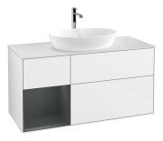 Тумба під раковину Villeroy & Boch Finion 120х50,1 см з підсвіткою МДФ білий глянцевий лак/скло біле матове G821HGGF