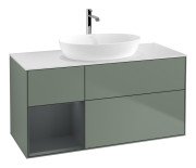 Тумба под раковину Villeroy & Boch Finion 120х50,1 см с подсветкой МДФ оливковый матовый лак/стекло белое G821HGGM