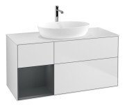 Тумба под раковину Villeroy & Boch Finion 120х50,1 см с подсветкой МДФ белый матовый лак/стекло белое матовое G821HGMT
