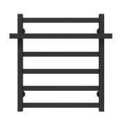 Сушка для рушників водяна Deffi Nicolе П6 500х600 бічне праве підключення чорний A.NI.60.50.6.B.C