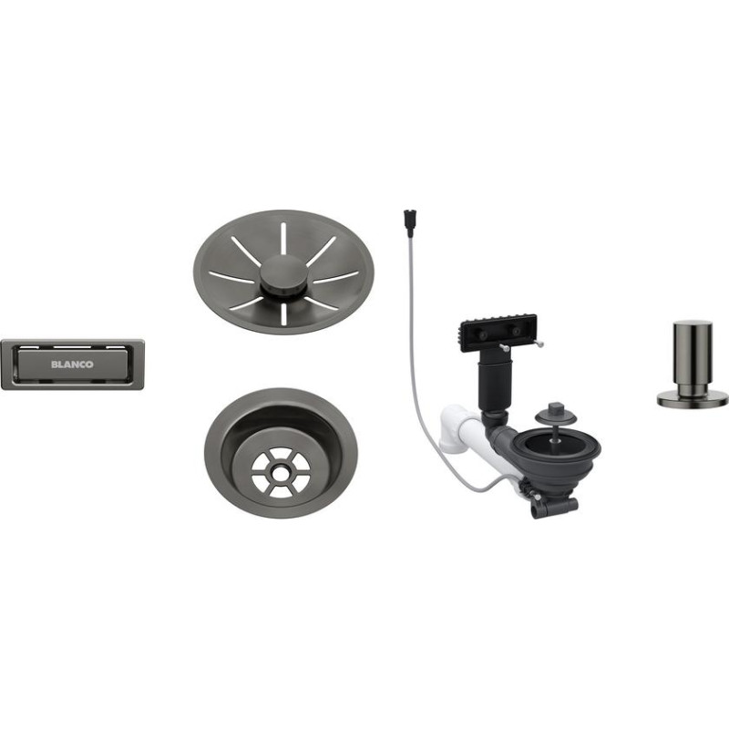 Відвідна арматура Blanco InFino® із клапаном-автоматом нержавіюча сталь сатинова темна сталь 207429