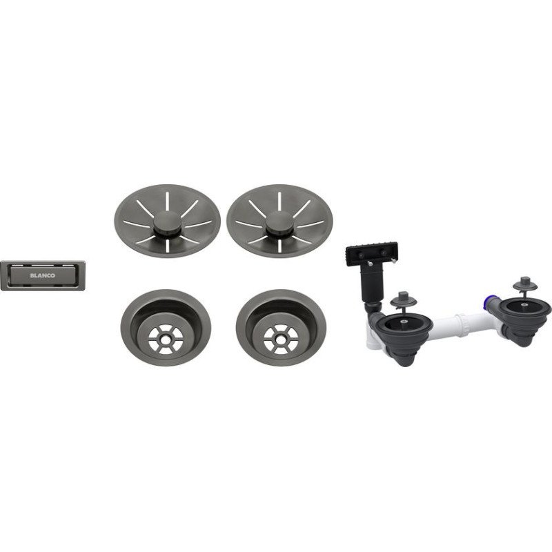 Відвідна арматура Blanco InFino® для двох чаш нержавіюча сталь сатинова темна сталь 207440