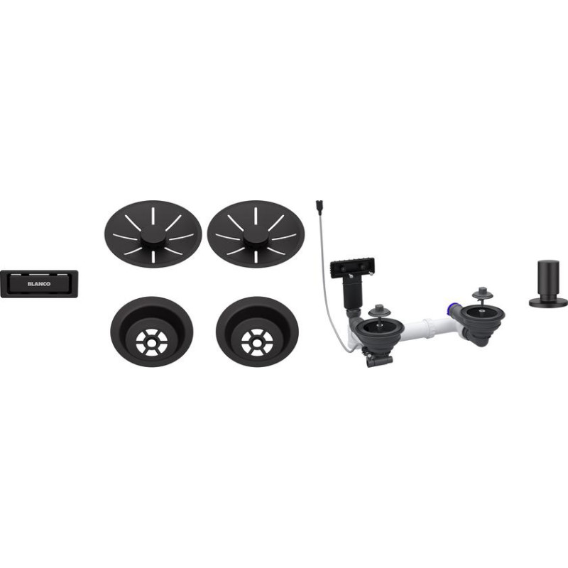 Отводная арматура Blanco InFino® для двух чаш нержавеющая сталь чёрный матовый 207442