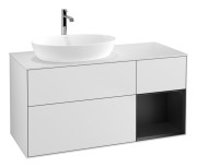 Тумба под раковину Villeroy & Boch Finion 120х50,1 см с подсветкой МДФ белый матовый лак/стекло белое матовое G811PDMT