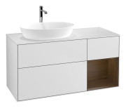 Тумба под раковину Villeroy & Boch Finion 120х50,1 см с подсветкой МДФ белый матовый лак/стекло белое матовое G811GNMT