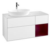 Тумба под раковину Villeroy & Boch Finion 120х50,1 см с подсветкой МДФ глянцевый белый лак/стекло белое матовое G811HBGF