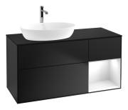 Тумба під раковину Villeroy & Boch Finion 120х50,1 см із підсвічуванням МДФ чорний матовий лак/скло чорне матове G812GFPD