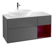 Тумба под раковину Villeroy & Boch Finion 120х50,1 см с подсветкой МДФ антрацит матовый лак/стекло белое матовое G811HBGK