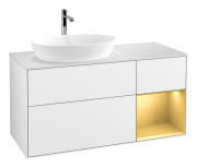 Тумба під раковину Villeroy & Boch Finion 120х50,1 см із підсвічуванням МДФ білий глянцевий лак/скло біле матове G811HFGF