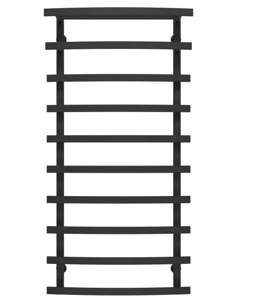 Полотенцесушитель водяной Deffi Lotos П10 400х1200 боковое левое подключение черный A.LO.120.40.10.B.B