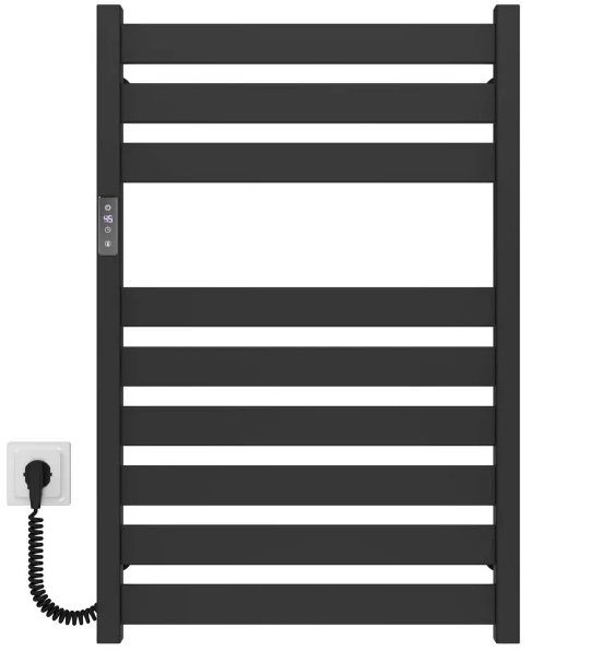 Електрична сушарка для рушників Deffi Victoria П9 500х800 ліве підключення JD04 чорний A.VI.80.50.9.E.B.L.2