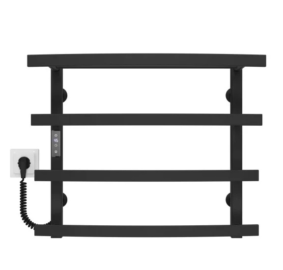 Електрична сушарка для рушників Deffi Lotos П4 400х500 ліве підключення JD04 чорний A.LO.50.40.4.E.B.L.2