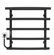 Электрический полотенцесушитель Deffi Lotos П5 400х600 левое подключение JD04 черный A.LO.60.40.5.E.B.L.2