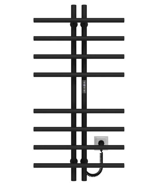 Електрична сушарка для рушників Deffi Gray П8 60х1000 праве підключення JD03 чорний A.GY.100.6.8.E.B.R.1