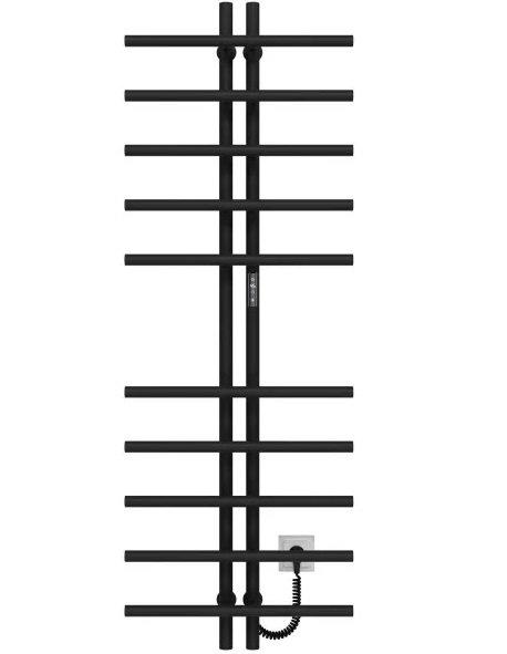 Электрический полотенцесушитель Deffi Gray П10 60х1450 правое подключение JD03 черный A.GY.145.6.10.E.B.R.1