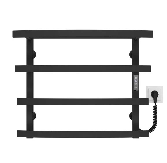 Электрический полотенцесушитель Deffi Lotos П4 400х500 правое подключение JD04 черный A.LO.50.40.4.E.B.R.2