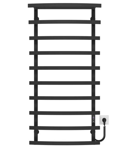 Электрический полотенцесушитель Deffi Lotos П10 400х1200 правое подключение JD04 черный A.LO.120.40.10.E.B.R.2