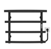 Електрична сушарка для рушників Deffi Lotos П4 500х500 праве підключення JD04 чорний A.LO.50.50.4.E.B.R.2