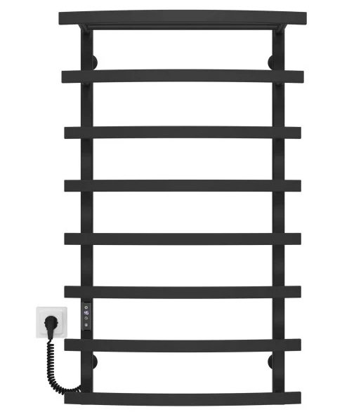 Електрична сушарка для рушників Deffi Lotos П8 400х1000 ліве підключення JD04 чорний A.LO.100.40.8.E.B.L.2