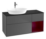 Тумба под раковину Villeroy & Boch Finion 120х50,1 см с подсветкой МДФ антрацит матовый лак/стекло черное матовое G812HBGK