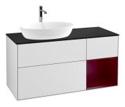 Тумба під раковину Villeroy & Boch Finion 120х50,1 см із підсвічуванням МДФ білий матовий лак/скло чорне матове G812HBMT