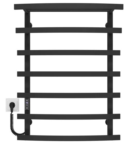 Электрический полотенцесушитель Deffi Lotos П7 500х800 левое подключение JD04 черный A.LO.80.50.7.E.B.L.2