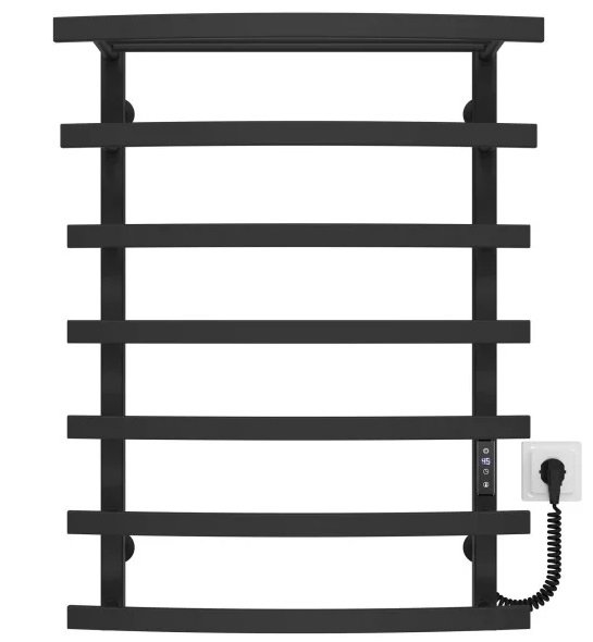 Электрический полотенцесушитель Deffi Lotos П7 500х800 правое подключение JD04 черный A.LO.80.50.7.E.B.R.2