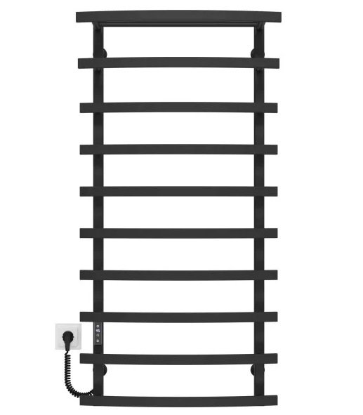 Електрична сушарка для рушників Deffi Lotos П10 500х1200 ліве підключення JD04 чорний A.LO.120.50.10.E.B.L.2