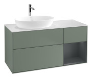 Тумба под раковину Villeroy & Boch Finion 120х50,1 см с подсветкой МДФ оливковый матовый лак/стекло белое G811HGGM