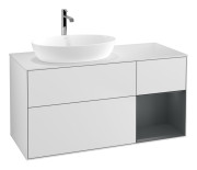 Тумба под раковину Villeroy & Boch Finion 120х50,1 см с подсветкой МДФ белый матовый лак/стекло белое матовое G811HGMT