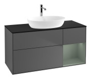 Тумба под раковину Villeroy & Boch Finion 120х50,1 см с подсветкой МДФ антрацит матовый лак/стекло черное матовое F832GMGK